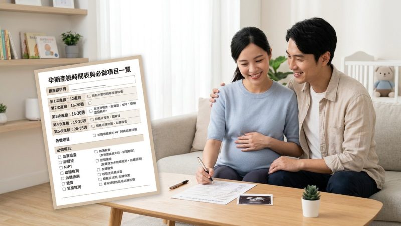 孕期產檢時間表與必做項目一覽，準爸媽必收藏